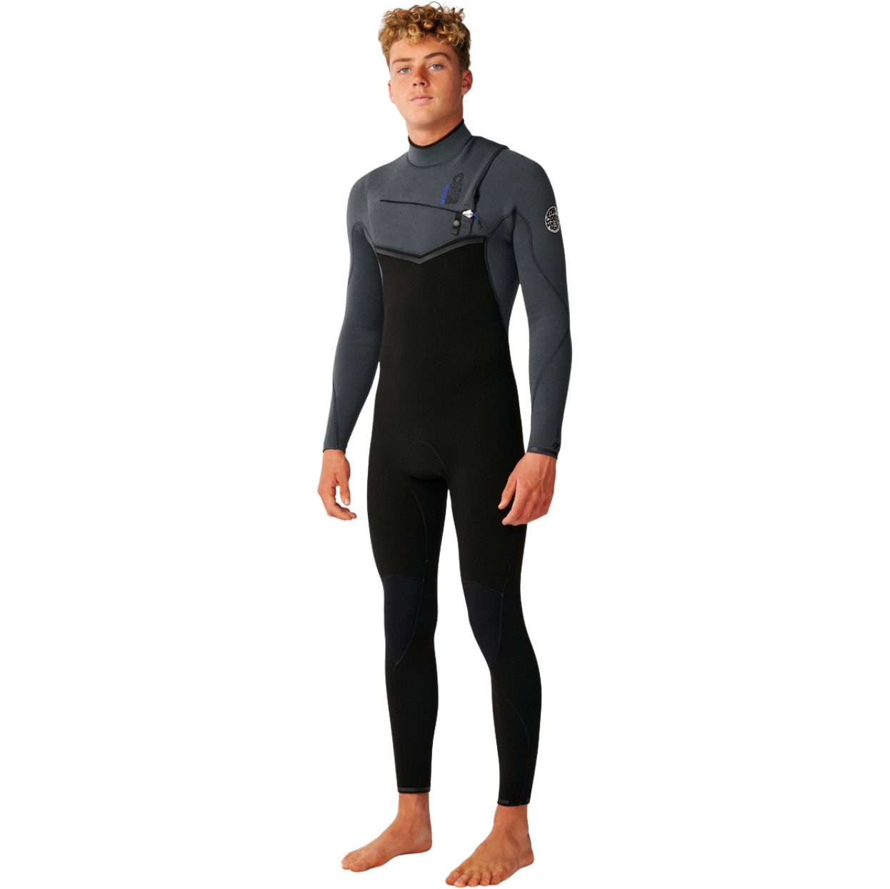 2026 Rip Curl Mens E-Bomb 4/3mm Chest Zip Wetsuit 17RMFS - Charcoal Grey